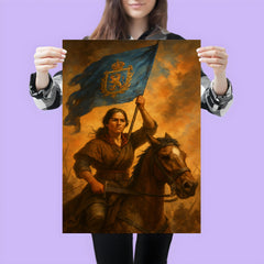 Juana Azurduy with captured royalist standard poster 3
