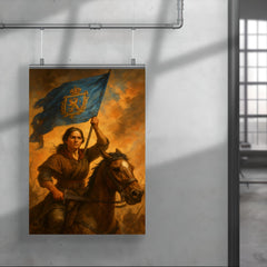 Juana Azurduy with captured royalist standard poster 4
