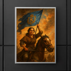 Juana Azurduy with captured royalist standard poster 5