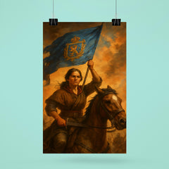 Juana Azurduy with captured royalist standard poster 6