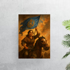 Juana Azurduy with captured royalist standard poster 7
