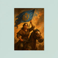 Juana Azurduy with captured royalist standard poster 8