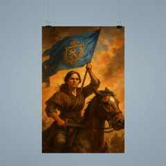 Juana Azurduy with captured royalist standard poster 9