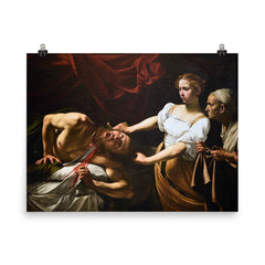 Judith and Holofernes by Caravaggio poster on a plain backdrop in size 8"x10".