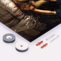 Judith beheading Holofernes by Artemisia Gentileschi metal print mockup
