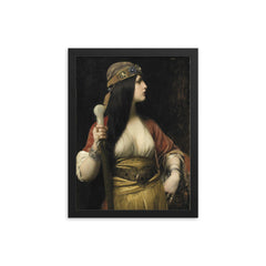 Judith by Jules Lefebvre, 1892 framed print on a plain backdrop in size 12"x16".