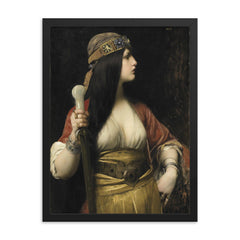 Judith by Jules Lefebvre, 1892 framed print on a plain backdrop in size 18"x24".