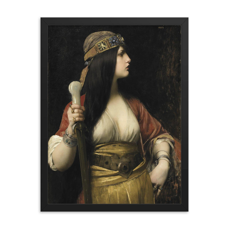 Judith by Jules Lefebvre, 1892 framed print on a plain backdrop in size 18