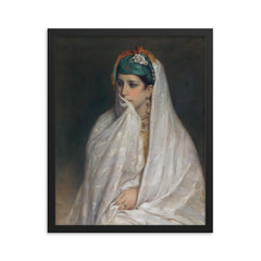 Juive de Tanger by Jean-François Portaels, 1874 framed print on a plain backdrop in size 16"x20".