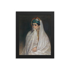 Juive de Tanger by Jean-François Portaels, 1874 framed print on a plain backdrop in size 8"x10".