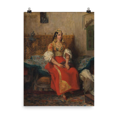Juive de Tanger en Costume d'Apparat by Eugène Delacroix, 1835 poster on a plain backdrop in size 8"x10".