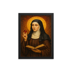 Julian of Norwich framed print on a plain backdrop in size 12"x16".