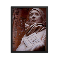 Julian of Norwich framed print on a plain backdrop in size 16"x20".