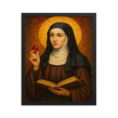 Julian of Norwich framed print on a plain backdrop in size 16"x20".