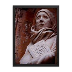 Julian of Norwich framed print on a plain backdrop in size 18"x24".