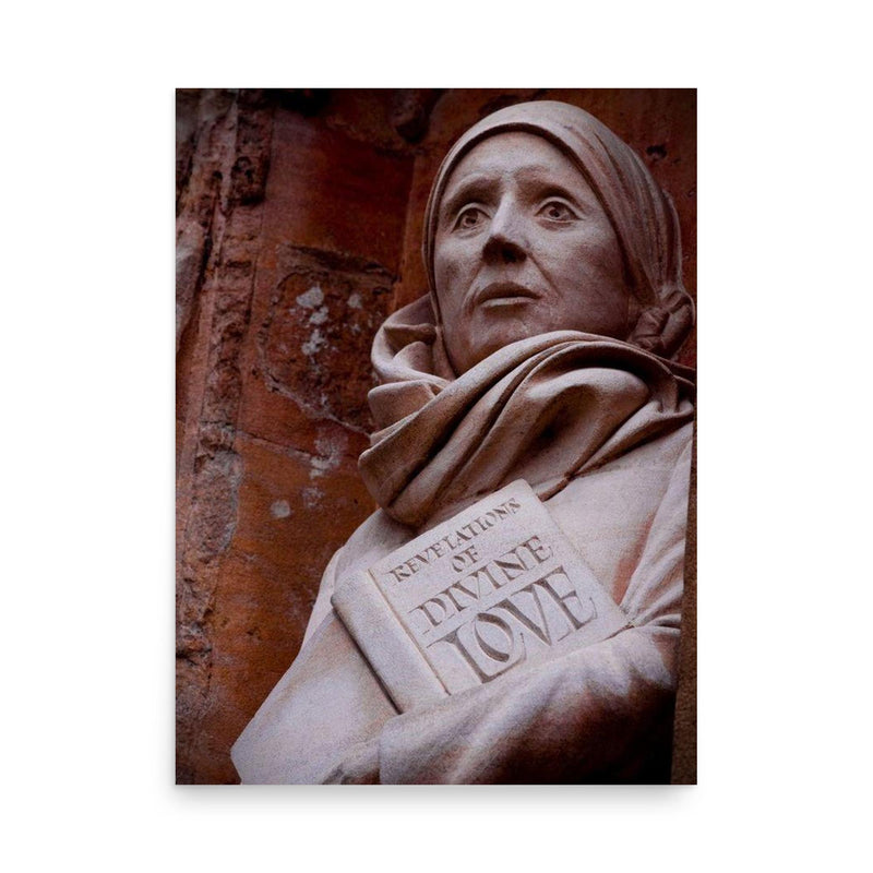 Julian of Norwich poster on a plain backdrop in size 18