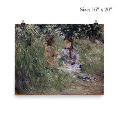Julie with Pasie in the Garden at Bougival by Berthe Morisot poster 2