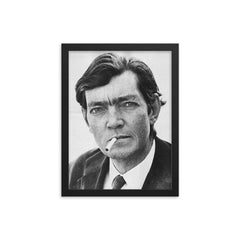 Julio Cortazar framed print on a plain backdrop in size 12"x16".