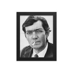 Julio Cortazar framed print on a plain backdrop in size 8"x10".