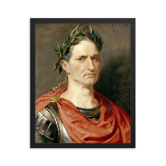 Julius Caesar framed print on a plain backdrop in size 16"x20".