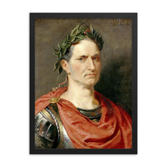 Julius Caesar framed print on a plain backdrop in size 18"x24".