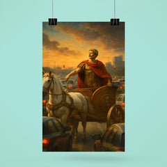 Julius Caesar in a chariot stuck in a modern day traffic jam_2 poster 6