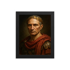 Julius Caesar portrait framed print on a plain backdrop in size 8"x10".