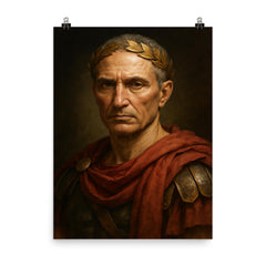 Julius Caesar portrait poster on a plain backdrop in size 8"x10".
