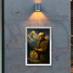 Julius Evola on alpine ledge symbolism poster 2