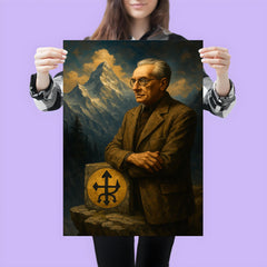 Julius Evola on alpine ledge symbolism poster 3