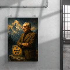 Julius Evola on alpine ledge symbolism poster 4