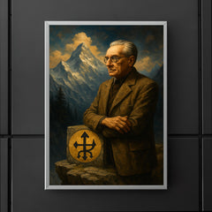 Julius Evola on alpine ledge symbolism poster 5