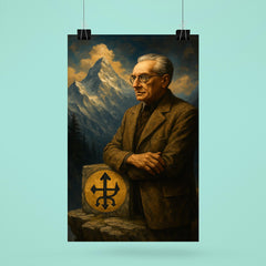 Julius Evola on alpine ledge symbolism poster 6