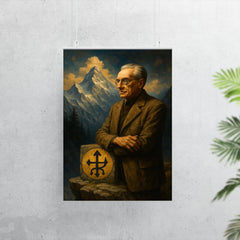 Julius Evola on alpine ledge symbolism poster 7