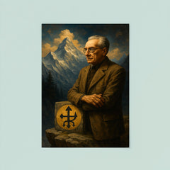 Julius Evola on alpine ledge symbolism poster 8