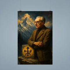 Julius Evola on alpine ledge symbolism poster 9