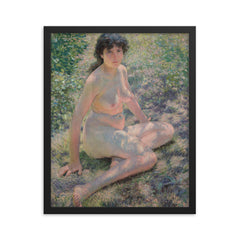 July by Otto Henry Bacher, 1893 framed print on a plain backdrop in size 16"x20".