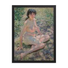 July by Otto Henry Bacher, 1893 framed print on a plain backdrop in size 18"x24".