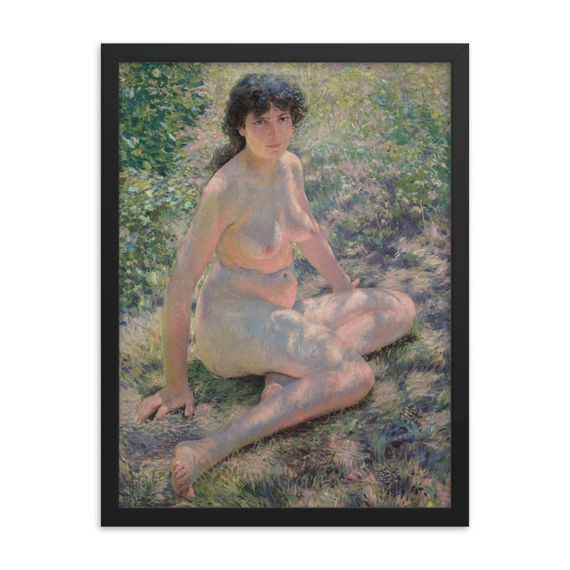July by Otto Henry Bacher, 1893 framed print on a plain backdrop in size 18