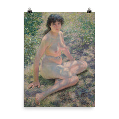 July by Otto Henry Bacher, 1893 poster on a plain backdrop in size 8"x10".