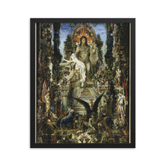 Jupiter and Semele by Gustave Moreau framed print on a plain backdrop in size 16"x20".