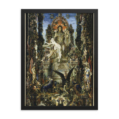 Jupiter and Semele by Gustave Moreau framed print on a plain backdrop in size 18"x24".