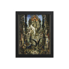 Jupiter and Semele by Gustave Moreau framed print on a plain backdrop in size 8"x10".