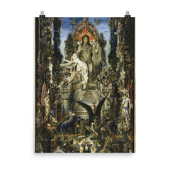 Jupiter and Semele by Gustave Moreau poster on a plain backdrop in size 8"x10".