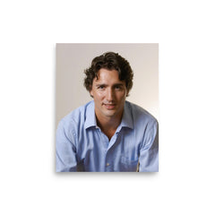 Justin Trudeau poster on a plain backdrop in size 8"x10".