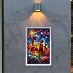 JWST Pillars of Creation in stained glass color poster 2