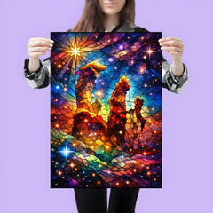 JWST Pillars of Creation in stained glass color poster 3