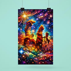 JWST Pillars of Creation in stained glass color poster 6