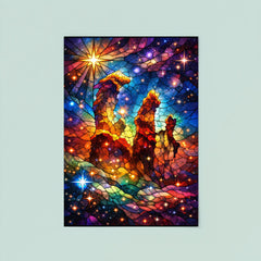 JWST Pillars of Creation in stained glass color poster 8