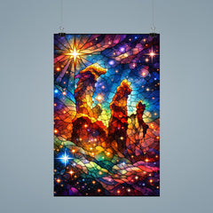 JWST Pillars of Creation in stained glass color poster 9